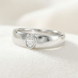 Photo of Niu 1/2 ct tw. Lab Grown Diamond Same Sex Mens Band Set 14K White Solid Gold [BT2660WM]