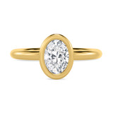 Photo of Niu 1 1/7 ct tw. Lab Grown Diamond Oval Solitaire Bridal Set 14K Yellow Solid Gold [BT1918YE-I095]