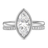 Photo of Niu 3 1/10 ct tw. Lab Grown Diamond Marquise Solitaire Bridal Set 10K White Solid Gold [BR1924W-O295]
