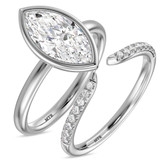 Photo of Niu 3 1/10 ct tw. Lab Grown Diamond Marquise Solitaire Bridal Set 10K White Solid Gold [BR1924W-O295]