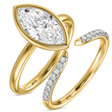 Photo of Niu 3 1/10 ct tw. Lab Grown Diamond Marquise Solitaire Bridal Set 10K Yellow Solid Gold [BR1924Y-O295]