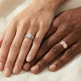Photo of Niu 1 1/3 ct tw. Lab Grown Diamond Marquise Solitaire Trio Set 14K Rose Solid Gold [BT1922R-O095]