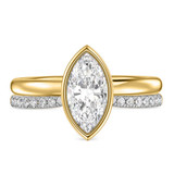 Photo of Niu 1 1/10 ct tw. Lab Grown Diamond Marquise Solitaire Bridal Set 10K Yellow Solid Gold [BR1922Y-O095]