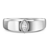 Photo of Niu 1/2 ct tw. Lab Grown Diamond Same Sex Mens Band Set 14K White Solid Gold [BT2656WM]