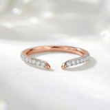 Photo of Niu 1/3 ct tw. Lab Grown Diamond Same Sex Ladies Band Set 14K Rose Solid Gold [BT2656RL]