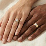Photo of Niu 1 1/3 ct tw. Lab Grown Diamond Marquise Solitaire Trio Set 14K Yellow Solid Gold [BT1922Y-O095]