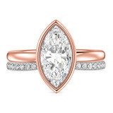 Photo of Niu 3 1/10 ct tw. Lab Grown Diamond Marquise Solitaire Bridal Set 14K Rose Solid Gold [BR1924R-O295]
