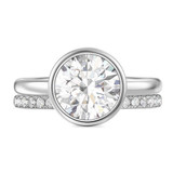 Photo of Niu 3 1/7 ct tw. Lab Grown Diamond Round Solitaire Bridal Set 10K White Solid Gold [BR1926W-L295]