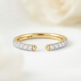 Photo of Niu 3/8 ct tw. Lab Grown Diamond Same Sex Ladies Band Set 10K Yellow Solid Gold [BT2657YL]