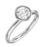 Photo of Niu 1 1/7 ct tw. Lab Grown Diamond Round Solitaire Bridal Set 10K White Solid Gold [BT1925WE-L095]