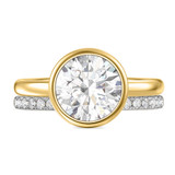 Photo of Niu 3 1/7 ct tw. Lab Grown Diamond Round Solitaire Bridal Set 10K Yellow Solid Gold [BR1926Y-L295]