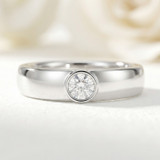 Photo of Niu 1 ct tw. Lab Grown Diamond Same Sex Mens Band Set 10K White Solid Gold [BT2657WM]