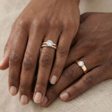 Photo of Niu 1 2/3 ct tw. Lab Grown Diamond Round Solitaire Trio Set 14K Rose Solid Gold [BT1925R-L095]