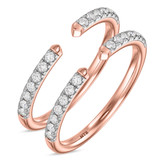 Photo of Niu 3/8 ct tw. Lab Grown Diamond Same Sex Ladies Band Set 14K Rose Solid Gold [WL2657R]