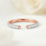 Photo of Niu 3/8 ct tw. Lab Grown Diamond Same Sex Ladies Band Set 14K Rose Solid Gold [BT2657RL]