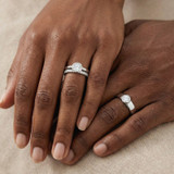 Photo of Niu 1 2/3 ct tw. Lab Grown Diamond Round Solitaire Trio Set 10K White Solid Gold [BT1925W-L095]