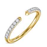 Photo of Niu 1 1/7 ct tw. Lab Grown Diamond Round Solitaire Bridal Set 14K Yellow Solid Gold [BT2657YL]