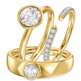 Photo of Niu 1 2/3 ct tw. Lab Grown Diamond Round Solitaire Trio Set 10K Yellow Solid Gold [BT1925Y-L095]