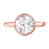 Photo of Niu 3 1/7 ct tw. Lab Grown Diamond Round Solitaire Bridal Set 14K Rose Solid Gold [BT1926RE-L295]