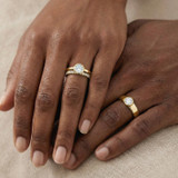 Photo of Niu 1 2/3 ct tw. Lab Grown Diamond Round Solitaire Trio Set 14K Yellow Solid Gold [BT1925Y-L095]