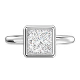 Photo of Niu 3 1/4 ct tw. Lab Grown Diamond Princess Solitaire Bridal Set 10K White Solid Gold [BT1917WE-K295]