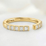 Photo of Niu 5/8 ct tw. Lab Grown Diamond Same Sex Ladies Band Set 14K Yellow Solid Gold [BT2658YL]