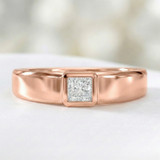 Photo of Niu 1 ct tw. Lab Grown Diamond Same Sex Mens Band Set 10K Rose Solid Gold [BT2658RM]