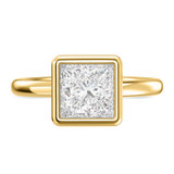 Photo of Niu 3 1/4 ct tw. Lab Grown Diamond Princess Solitaire Bridal Set 10K Yellow Solid Gold [BT1917YE-K295]
