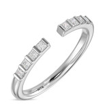 Photo of Niu 1 1/4 ct tw. Lab Grown Diamond Princess Solitaire Bridal Set 14K White Solid Gold [BT2658WL]