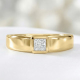 Photo of Niu 1/2 ct tw. Lab Grown Diamonds Mens Band 14K Yellow Solid Gold [BT2658YM]