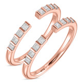 Photo of Niu 5/8 ct tw. Lab Grown Diamond Same Sex Ladies Band Set 10K Rose Solid Gold [WL2658R]