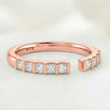 Photo of Niu 5/8 ct tw. Lab Grown Diamond Same Sex Ladies Band Set 10K Rose Solid Gold [BT2658RL]