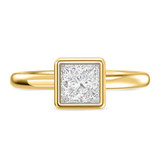 Photo of Niu 1 1/4 ct tw. Lab Grown Diamond Princess Solitaire Bridal Set 14K Yellow Solid Gold [BT1916YE-K095]