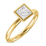 Photo of Niu 1 1/4 ct tw. Lab Grown Diamond Princess Solitaire Bridal Set 14K Yellow Solid Gold [BT1916YE-K095]