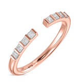 Photo of Niu 5/8 ct tw. Lab Grown Diamond Same Sex Ladies Band Set 14K Rose Solid Gold [BT2658RL]