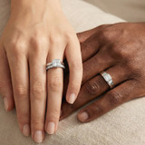 Photo of Niu 1 3/4 ct tw. Lab Grown Diamond Princess Solitaire Trio Set 14K White Solid Gold [BT1916W-K095]