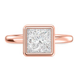 Photo of Niu 3 1/4 ct tw. Lab Grown Diamond Princess Solitaire Bridal Set 14K Rose Solid Gold [BT1917RE-K295]