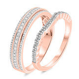 Photo of Julian 3/4 ct tw. Diamond Wedding Band Set 14K Rose Gold [WB497R]