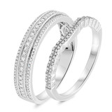 Photo of Julian 3/4 ct tw. Diamond Wedding Band Set 10K White Gold [WB497W]
