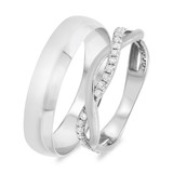 Photo of Sophia 1/4 ct tw. Diamond Wedding Band Set 10K White Gold [WB469W]