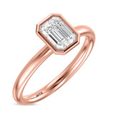 Photo of Niu 1 1/3 ct tw. Lab Grown Diamond Emerald Solitaire Bridal Set 10K Rose Solid Gold [BT1920RE-N095]