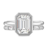 Photo of Niu 3 1/3 ct tw. Lab Grown Diamond Emerald Solitaire Bridal Set 14K White Solid Gold [BR1921W-N295]