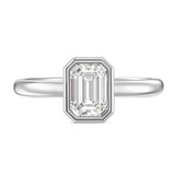 Photo of Niu 1 1/3 ct tw. Lab Grown Diamond Emerald Solitaire Bridal Set 14K White Solid Gold [BT1920WE-N095]