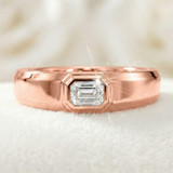 Photo of Niu 1 ct tw. Lab Grown Diamond Same Sex Mens Band Set 14K Rose Solid Gold [BT2659RM]