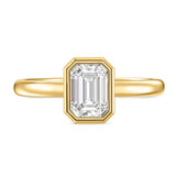 Photo of Niu 1 1/3 ct tw. Lab Grown Diamond Emerald Solitaire Bridal Set 10K Yellow Solid Gold [BT1920YE-N095]