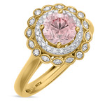 Photo of Charaya 1 1/5 CT. T.W. Morganite and diamond Engagement Ring 14K Yellow Gold Vermeil [BT2764YE-C000]