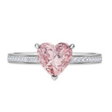 Photo of Arman 2 1/4 Carat T.W. Morganite and Diamond Matching Bridal Set 14K White Gold Vermeil [BT2766WE-C000]