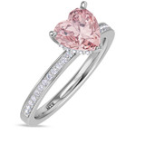 Photo of Arman 2 1/6 CT. T.W. Morganite and diamond Engagement Ring 14K White Gold Vermeil [BT2766WE-C000]