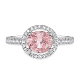 Photo of Sloane 1 3/8 Carat T.W. Morganite and diamond Engagement Ring 14K White Gold Vermeil [BT2773WE-C000]