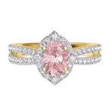 Photo of Sutton 1 1/2 Carat T.W. Morganite and diamond Engagement Ring 14K Yellow Gold Vermeil [BT2769YE-C000]